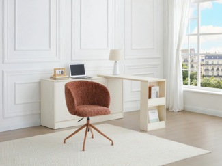 Vente-unique - Bürostuhl - Textilstoff - Terrakotta - Höhenverstellbar - DUMALI