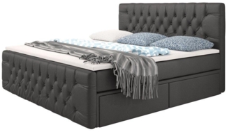 Boxspringbett Sognare mit Stauraum 160x200 Grau H3 (70-100kg)