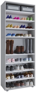 VCM Schuhschrank XXL Holz Großer Schuhschrank Schuhregal Lona 9