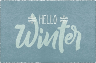 Lako 'Hello Winter' Fußmatte, Polyester blau, 40x60 cm