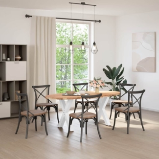 vidaXL Esstisch Hellbraun 200x100x74 cm Massivholz Eiche Oval 3305354