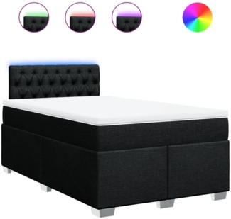 vidaXL Boxspringbett mit Matratze Schwarz 120x200 cm Stoff 3288164