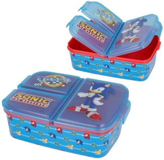 Stor Lunchbox Brotdose 3 getrennte Fächer Sonic the Hedgehog Lunch Vesper Dose