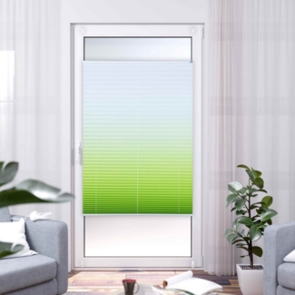 K-HOME Plissee Farbverlauf Sunrise, Lichtschutz, ohne Bohren, verspannt, Klemmfix