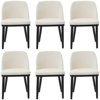 GarveeMore Esszimmerstuhl SET 2/4/6 Leinen Stoff Holzbeine,modern & gepolstert (6 St), für Küche, Esszimmer & Büro