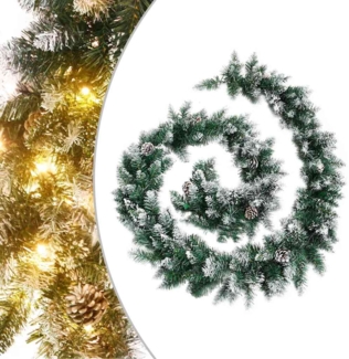 vidaXL Weihnachtsgirlande mit LED-Lichtern Grün 5,2 m PVC 345170