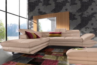 COTTA Ecksofa Enterprise L-Form, mit Kopf- und Armteilverstellung, wahlweise mit Bettfunktion