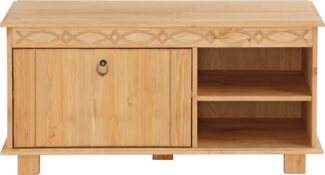 Home affaire Schuhbank Indra, aus massiver Kiefer, FSC®, Breite 90 cm, dezentes Ornament