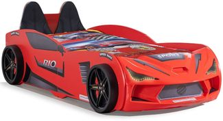 Autobett Kinderbett "Rio II" 90x200 Carbon mit LED Leuchte inkl. Lattenrost