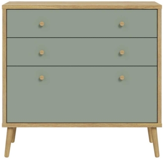 Kommode Winston / Whenua, Holzwerkstoff, Grün, Holzfarben, 89 x 86 x 42 cm
