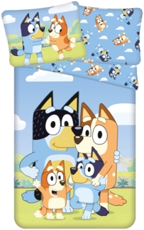 Bluey Bettwäsche-Set 140x200 cm + 70x90 cm aus 100% Baumwolle mit Reißverschluss