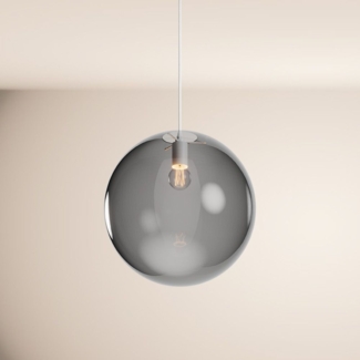 s.luce Orb Glaskugel Pendelleuchte Aufhängung 150cm Weiß Rauch Ø 40cm