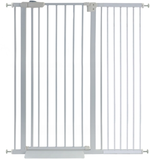 Absperrgitter Treppenschutzgitter Metall weiß + Rampe 102 -115cm 120cm hoch