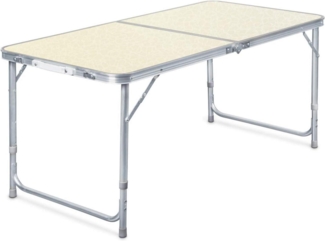 Klapptisch Campingtisch höhenverstellbar Aluminium MDF 120 x 60 x 70 cm