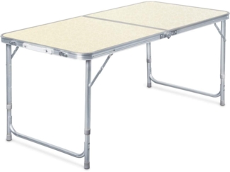Klapptisch Campingtisch höhenverstellbar Aluminium MDF 120x60x70cm