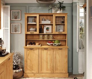 Home affaire Küchenbuffet Teramo Breite/Höhe 126/181 cm, mit Metallgriffen