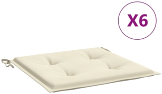 vidaXL Gartenstuhl-Kissen 6 Stk. Creme 40x40x4 cm Oxford-Gewebe 314007