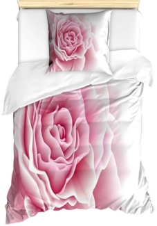 Abakuhaus Bettwäsche Milbensicher Allergiker geeignet mit Kissenbezug, Microfaser, Blassrosa Rosenblätter Schönheit