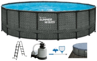 SUMMER WAVES Framepool TW25-P4A0185210EU Frame Elite Pool Dark Herringbone 549x132 cm