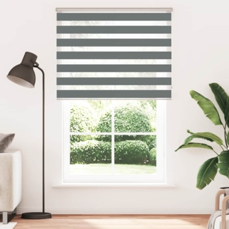 vidaXL Zebrarollo Dunkelgrau 140x230 cm Stoffbreite 135,9 cm Polyester 4014191
