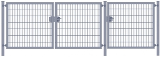 Premium Plus Einfahrtstor 6/5/6 (3-flügelig) Anthrazit Doppelstabmatte Breite 650 cm (2,5m/ 2,5m/ 1,5m) x Höhe 120 cm