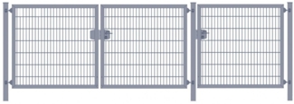 Premium Plus Einfahrtstor 6/5/6 (3-flügelig) Anthrazit Doppelstabmatte Breite 650 cm (2,5m/ 2,5m/ 1,5m) x Höhe 120 cm