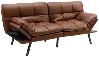 COSTWAY Schlafsofa, Klappbar, mit Bettfunktion & Matratze, umwandelbar, 182cm