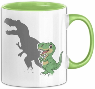 Trendation Tasse T-Rex Tasse Geschenk Schatten Dinosaurier-Liebhaber Geschenkidee Jungs