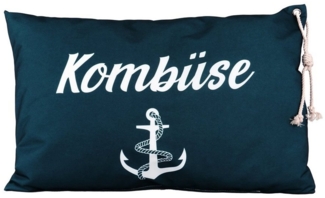 queence Dekokissen Kombüse 60x40cm Outdoor-Kissenbezug Garten, Kissenhülle mit Öse und Kordel Kissenbezug Maritim