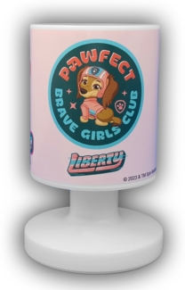 LED Akku Tischleuchte mit 3 Paw Patrol Rosa Motiven per USB aufladbar, Höhe 20cm