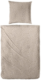 Primera Bettwäsche Biber-Bettwäsche Leo, Biber, 2 teilig, mit dezentem Leo-Design