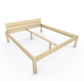 Pfostenbett "metallarm" Fichte Holzbett "Daybett" 180 x 200cm 48cm Doppelbett