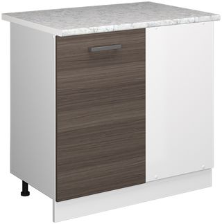 Eckschrank für Hausrat R-Line Grau 86 cm mit Tür, mit Arbeitsplatte Vicco