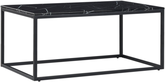 Couchtisch schwarz / schwarz Marmor Optik rechteckig 60x100 cm DELANO