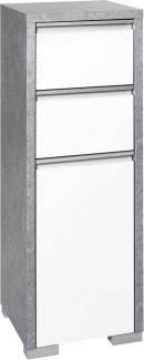 Schildmeyer Bello Midischrank 140909, steingrau/weiß glanz, 34,5 / 33 / 97 cm,