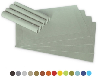 matches21 HOME & HOBBY Platzset Tischsets BORDA 8er Set Pastell-grün als Tischuntersetzer, (8-St), Abwaschbare Platzsets als Tischunterlagen für Ess-Tisch Tisch-Deko