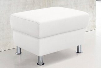 TRENDMANUFAKTUR Hocker Rondo, Polsterhocker zur Serie, Breite 67 cm, Füße chromfarben, Fußhocker wahlweise mit Federkern, in verschiedenen Bezügen bestellbar