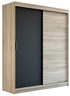 Schwebetürenschrank PAX 2-türig Schrank 180 cm (mit Spiegel) Farbe: Sonoma , schwarz