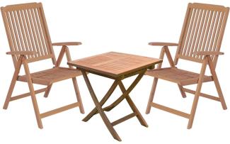 Tischgruppe, 3-Teilig, TEAK,