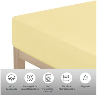 OTTO home Spannbettlaken PHYSALIS Comfort, Jersey, Gummizug: rundum, (1 Stück), Baumwolle 150 g/m², Matratzen bis 20 cm Höhe, Bettlaken, Spannbetttuch