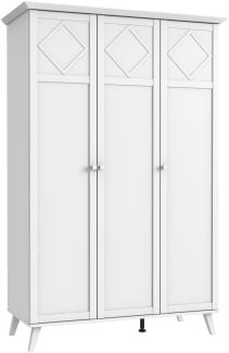 Drehtürenschrank >VICTOR< (BxHxT: 125x203x55 cm) in WEISS - 125x203x55cm (BxHxT)