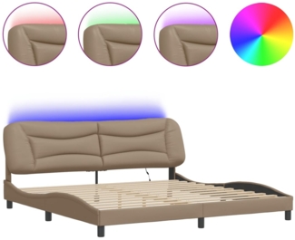 vidaXL Bettgestell mit LED ohne Matratze "Hvar" Cappuccino-Braun 200x200 cm 3213959