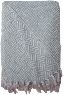 Decke Überwurf Rhombus 100% Baumwolle 130x180 cm Skandinavisch Minze