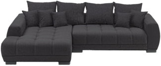 Massivart® Ecksofa ARTEMIS Cord grau / 300 cm / Cordsofa, Nosagunterfederung / 4 Rückenkissen / 5 Zierkissen