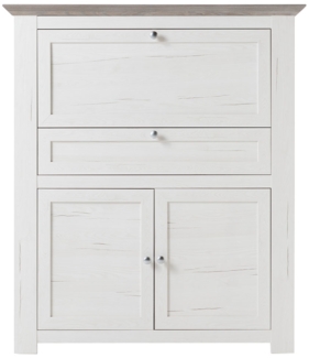 Highboard LIV'IN Marbella , Holzwerkstoff , Weiß, Holzfarben , 116 x 134 x 46 cm