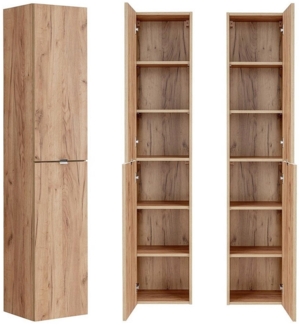 Badezimmer Hochschrank TOSKANA-56 in Wotaneiche Nb. B/H/T ca. 35/170/33cm