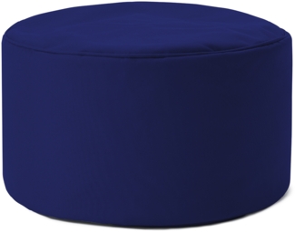 Lumaland Indoor Outdoor Sitzhocker 25x45 cm - Runder Sitzpouf, Sitzsack Bodenkissen, Sitzkissen, Bean Bag Pouf - Wasserabweisend - Pflegeleicht - ideal für Kinder und Erwachsene - Navyblau