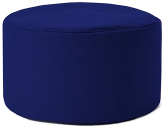 Lumaland Indoor Outdoor Sitzhocker 25x45 cm - Runder Sitzpouf, Sitzsack Bodenkissen, Sitzkissen, Bean Bag Pouf - Wasserabweisend - Pflegeleicht - ideal für Kinder und Erwachsene - Navyblau
