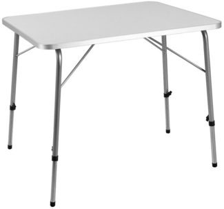 Casaria Campingtisch klappbar faltbar höhenverstellbar, Aluminium weiß/silber, 80x60 cm