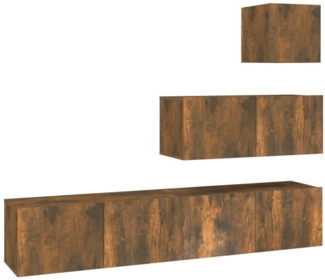 4-tlg. TV-Schrank-Set Räuchereiche Holzwerkstoff [3114651]